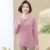 Mom's autumn knitted base layer 2022 new style Middle-aged women's stylish and youthful top, loose thin sweater for middle-aged and elderly people Specification image